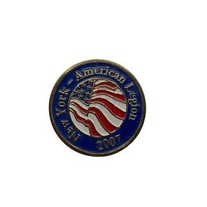 New York American Legion 2007 Lapal Pin With Flag Design Collectible Memorabilia